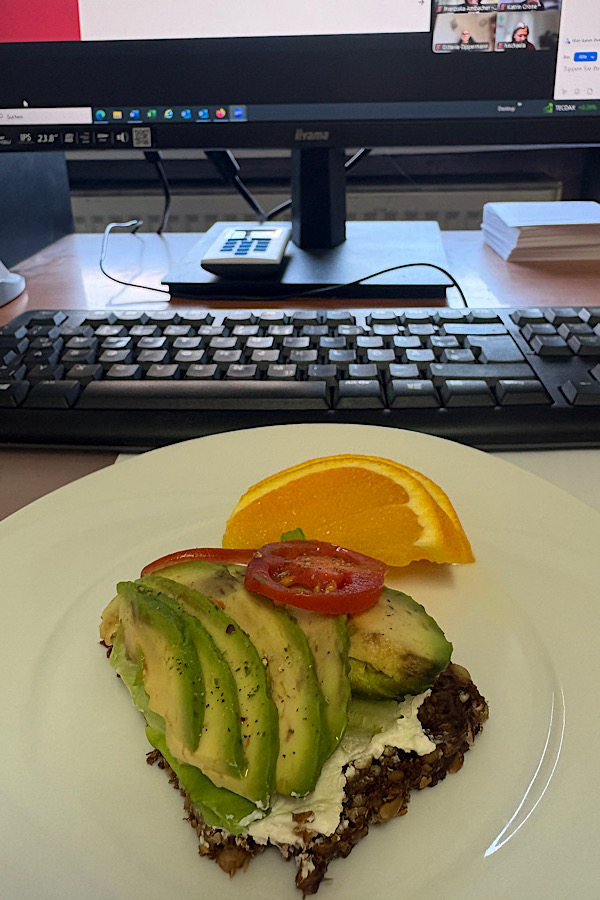 Avocado Brot als Vitaminbombe soll gesund sein und hat das Fruchtfleisch ist reichhaltig 