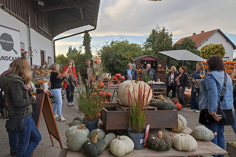 viele-teilnehmer-treffen-sich-am-kuerbis-erlebnishof-bei-atting-erfahren-wissenswertes-ueber-spaghettikuerbis-genießen-drei-gaenge-menue-im-boehmischen-gewoelbe-eventlocation